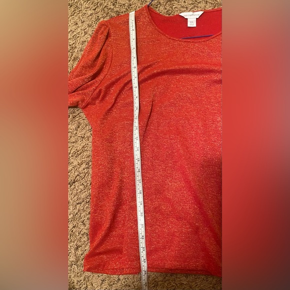 Beautiful Liz Claiborne Red Gold Sparkles Blouse XXL - Picture 6 of 9